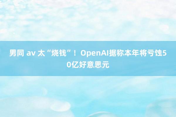 男同 av 太“烧钱”！OpenAI据称本年将亏蚀50亿好意思元
