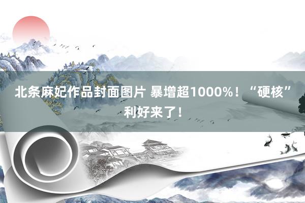 北条麻妃作品封面图片 暴增超1000%！“硬核”利好来了！