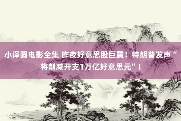 小泽圆电影全集 昨夜好意思股巨震！特朗普发声“将削减开支1万亿好意思元”！